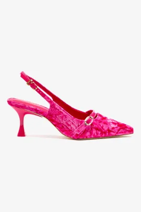 Ines Pump In Pink Velvet,Women Heel