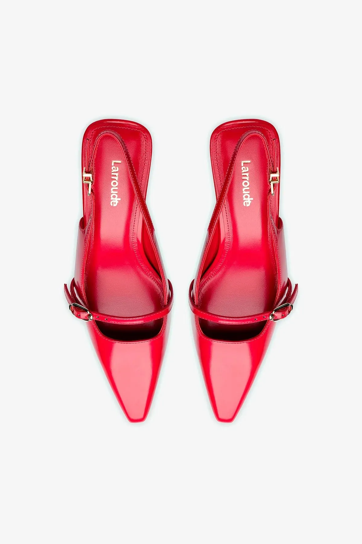 Ines Pump In Scarlet Leather,Women Heel