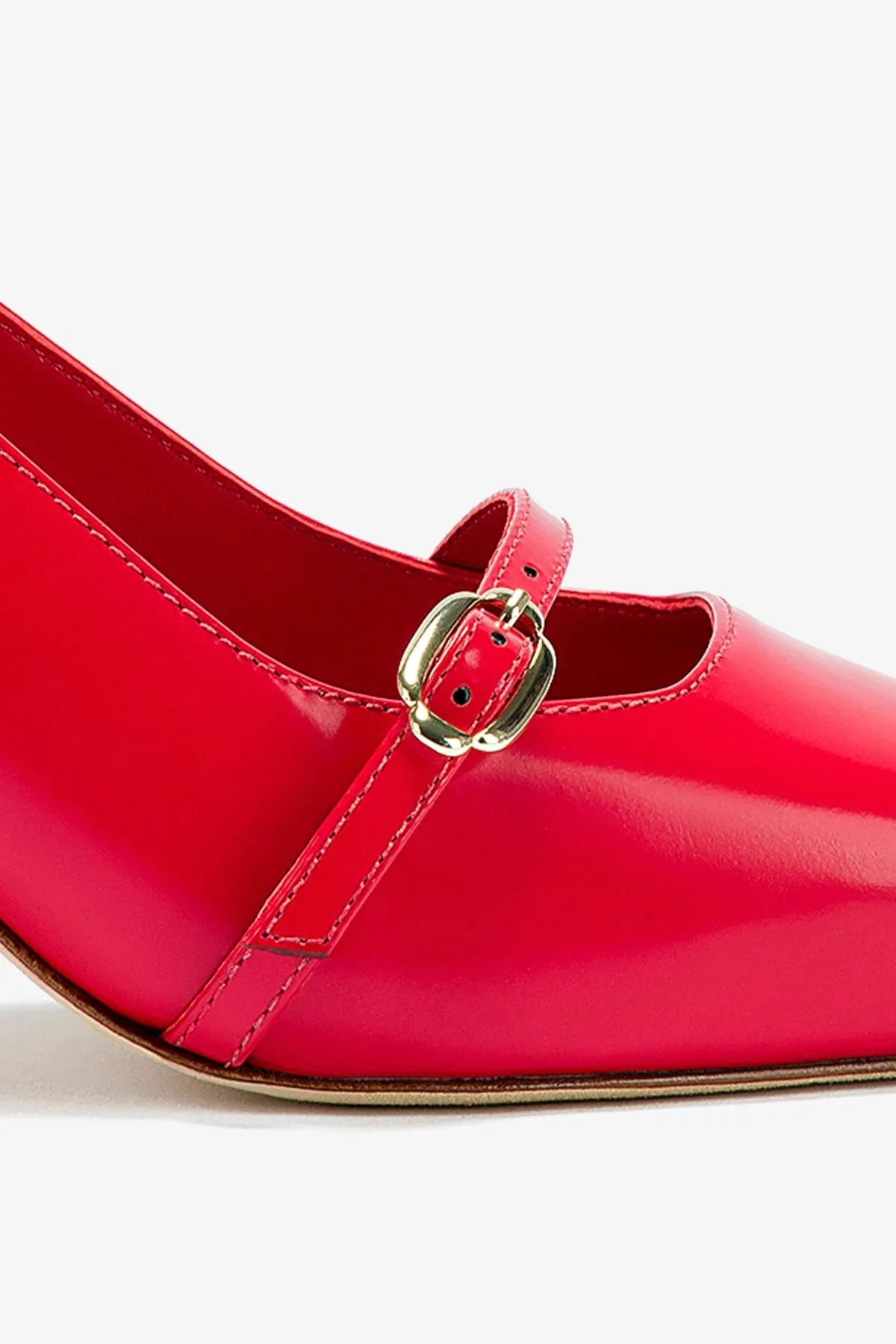 Ines Pump In Scarlet Leather,Women Heel