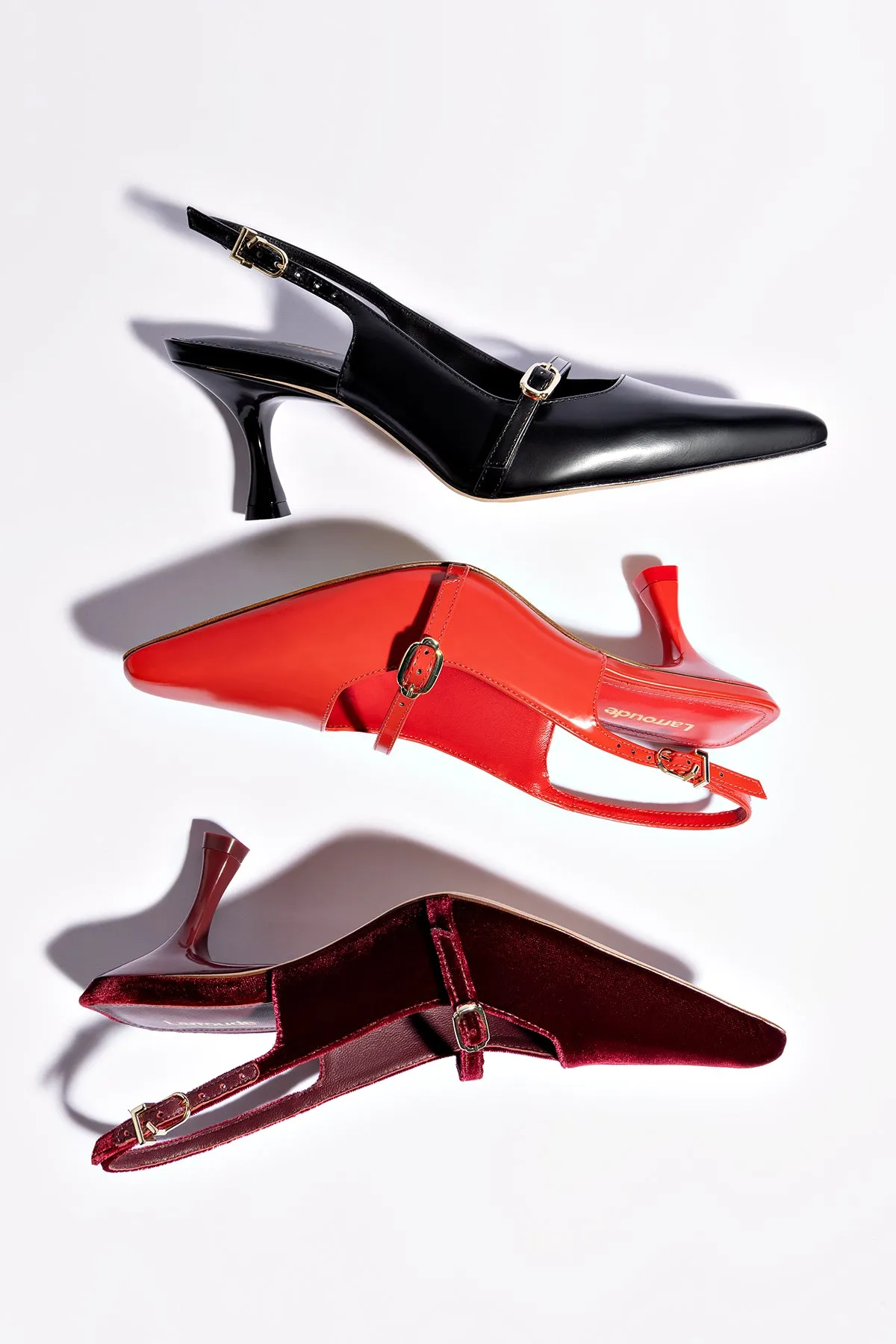Ines Pump In Scarlet Leather,Women Heel