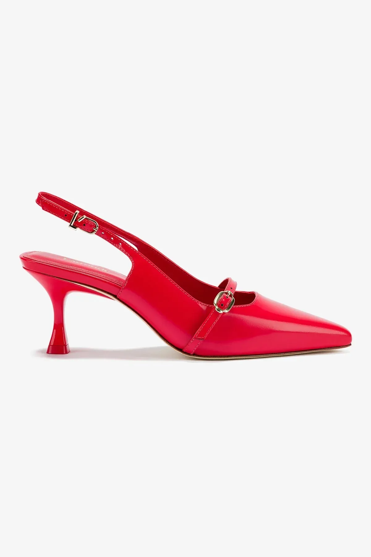 Ines Pump In Scarlet Leather,Women Heel