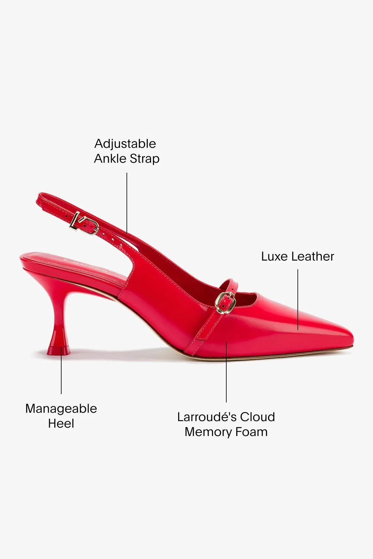 Ines Pump In Scarlet Leather,Women Heel