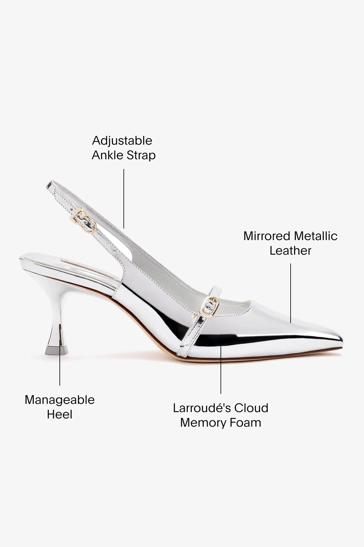Ines Pump In Silver Specchio,Women Heel