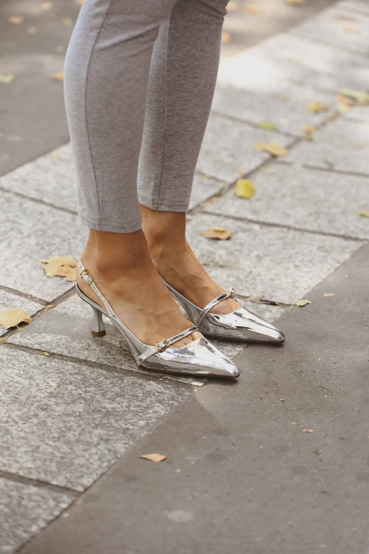 Ines Pump In Silver Specchio,Women Heel