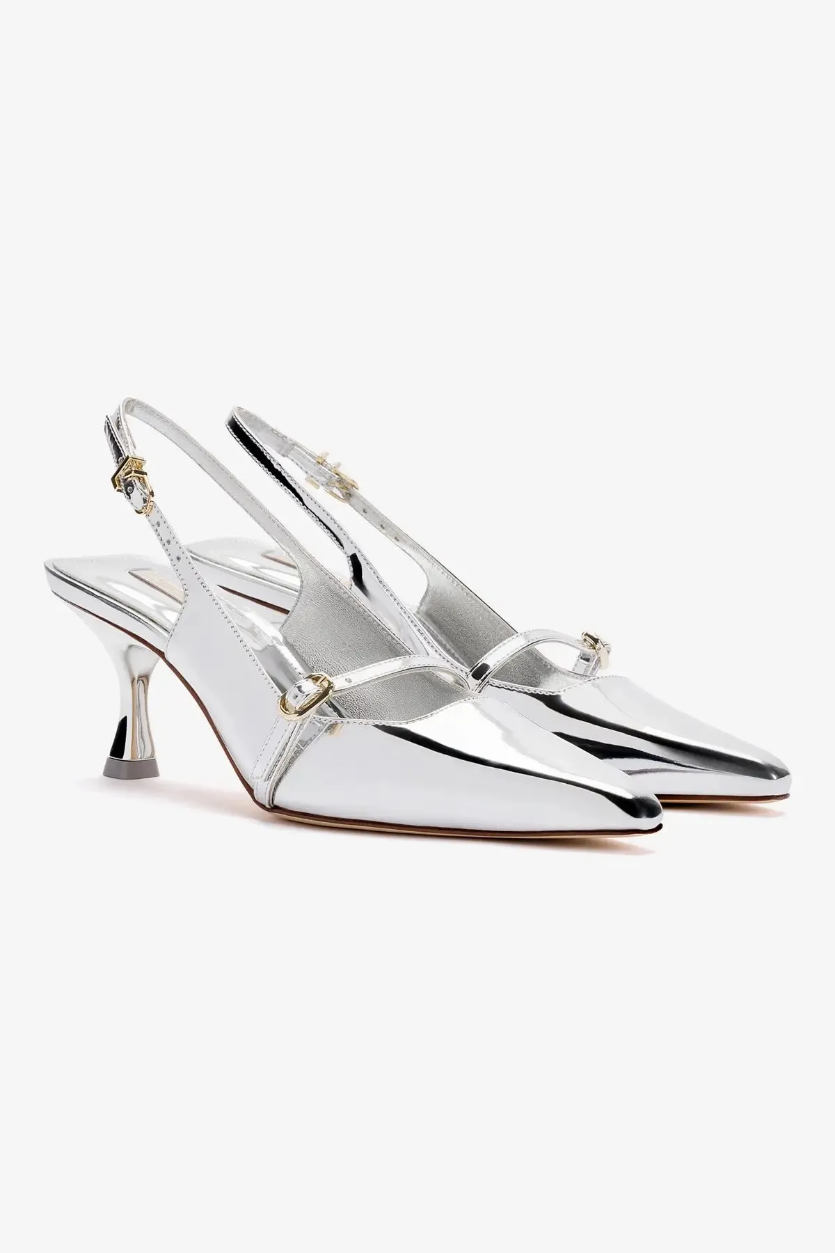 Ines Pump In Silver Specchio,Women Heel