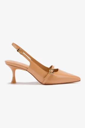 Ines Pump In Tan Leather,Women Heel