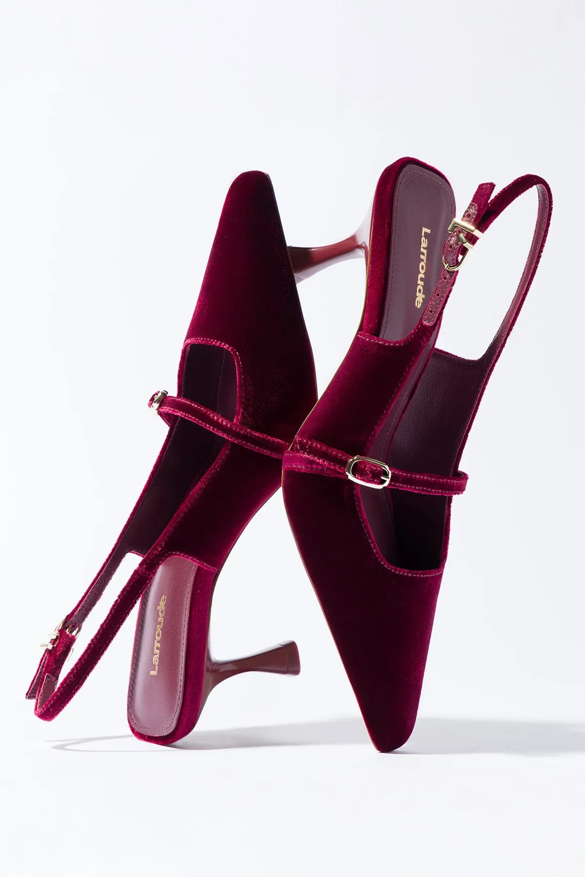 Ines Pump In Wine Velvet,Women Heel