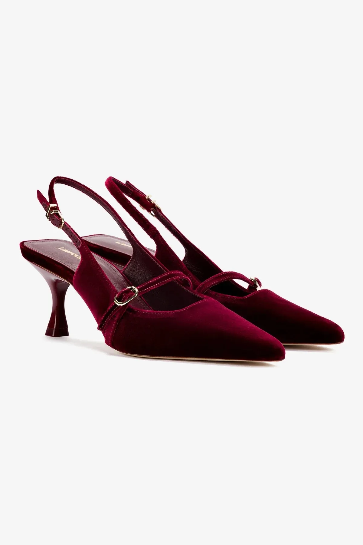 Ines Pump In Wine Velvet,Women Heel