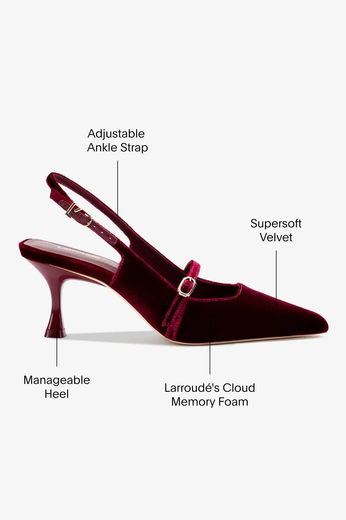 Ines Pump In Wine Velvet,Women Heel
