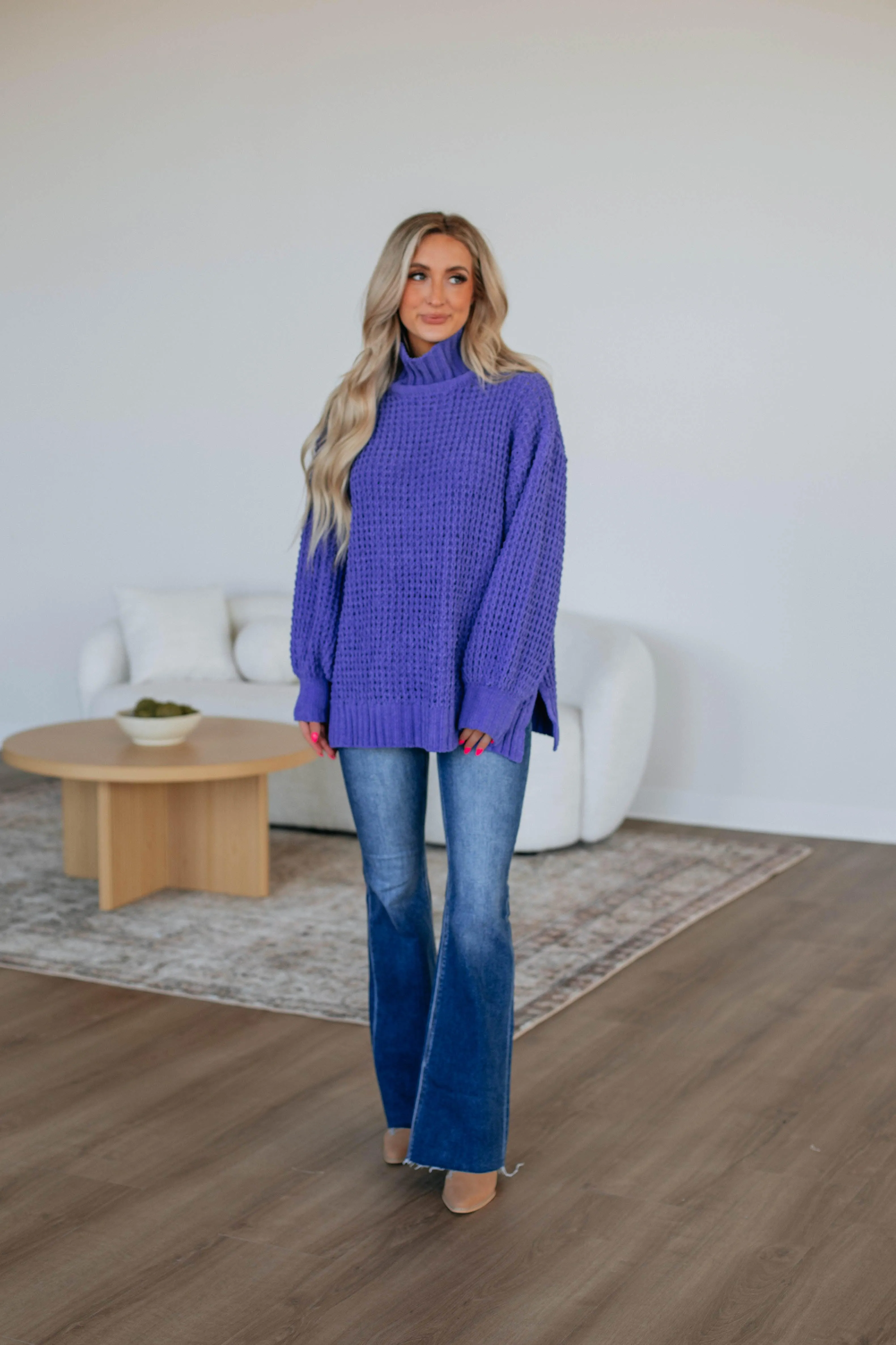Jadea Oversized Sweater - Periwinkle,Women Sweater