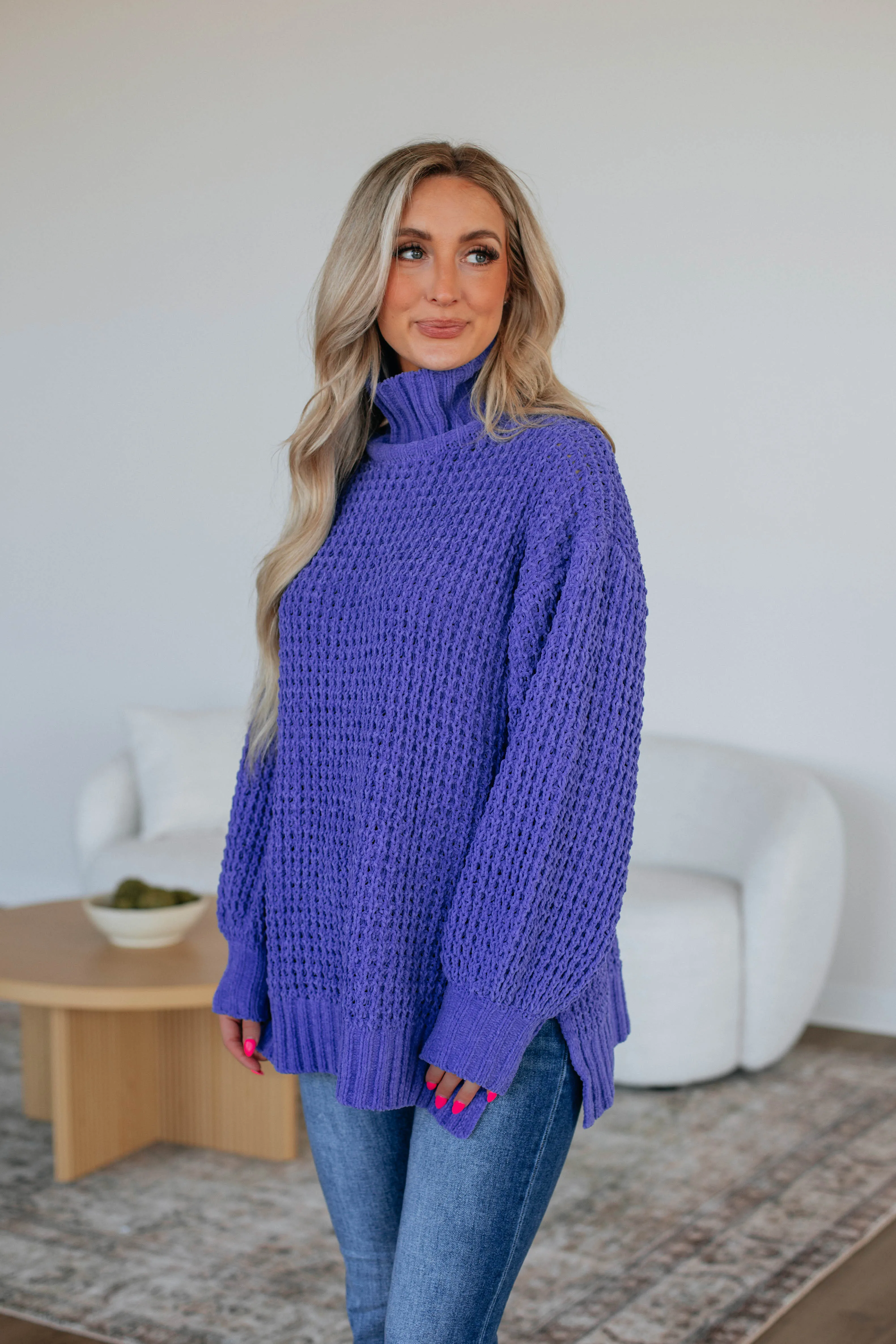Jadea Oversized Sweater - Periwinkle,Women Sweater