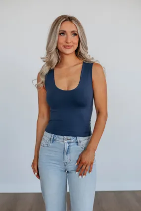 Jetson Seamless Tank - Navy,Women Tank