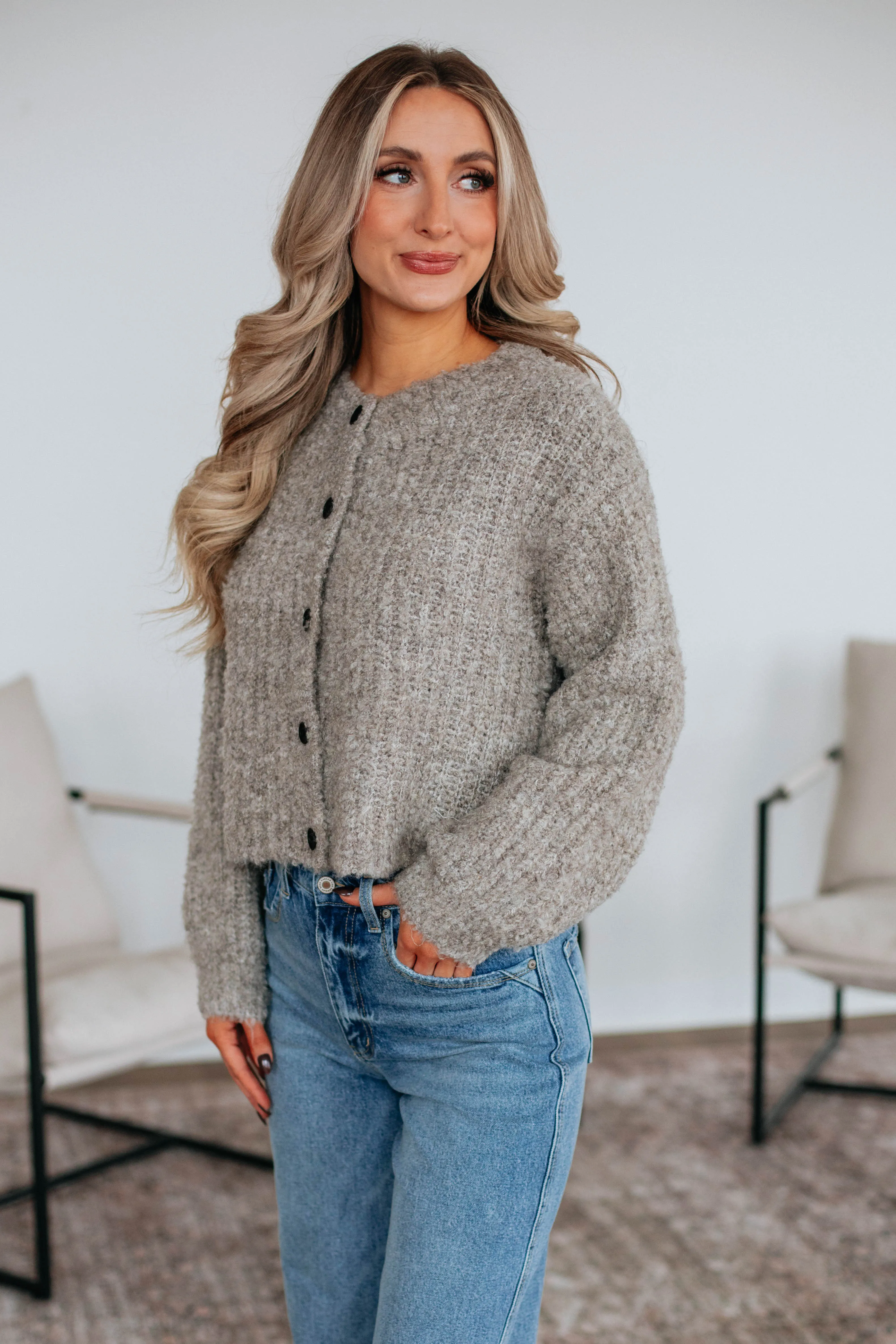 Jodie Knit Cardigan - Latte,Women Sweater
