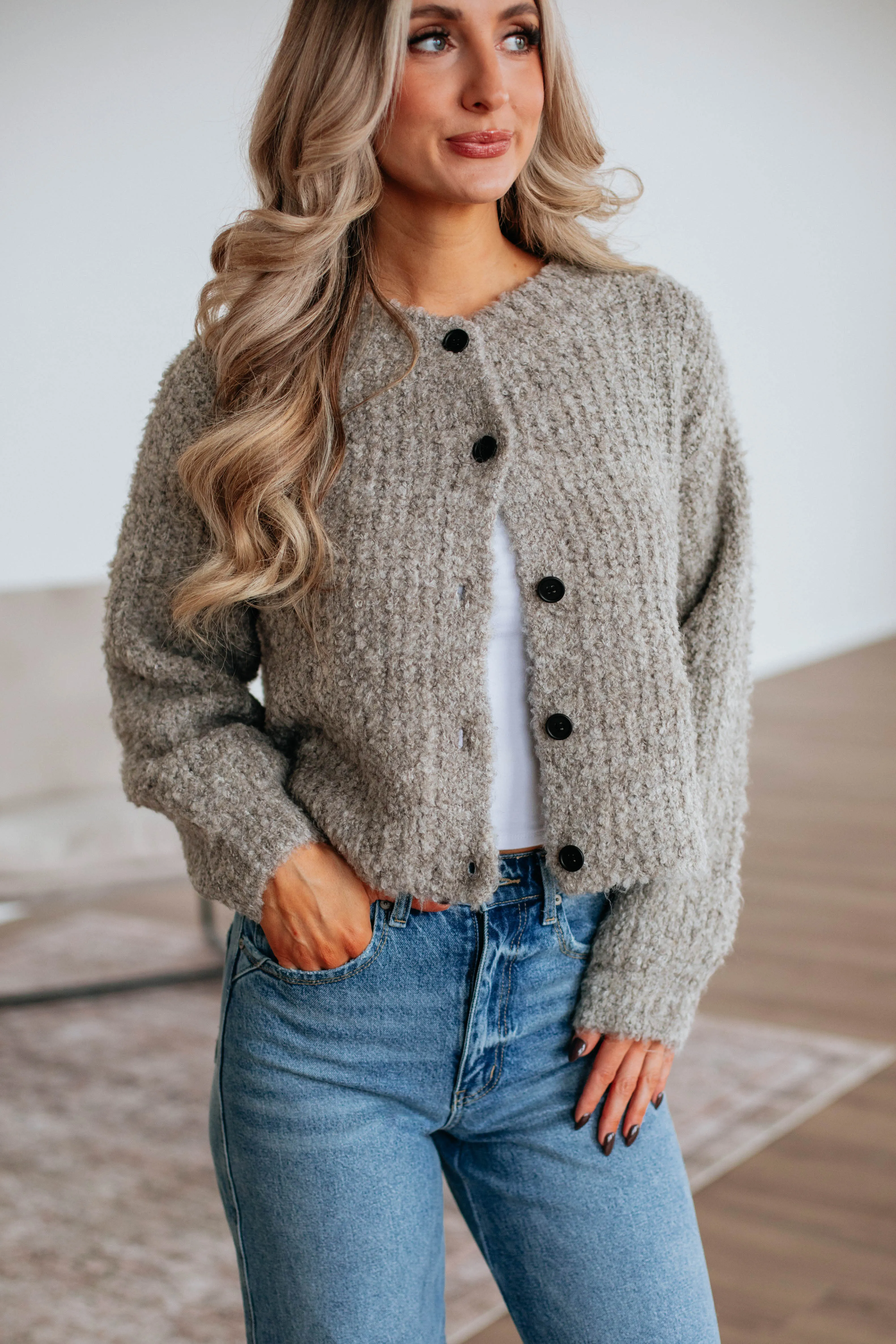 Jodie Knit Cardigan - Latte,Women Sweater