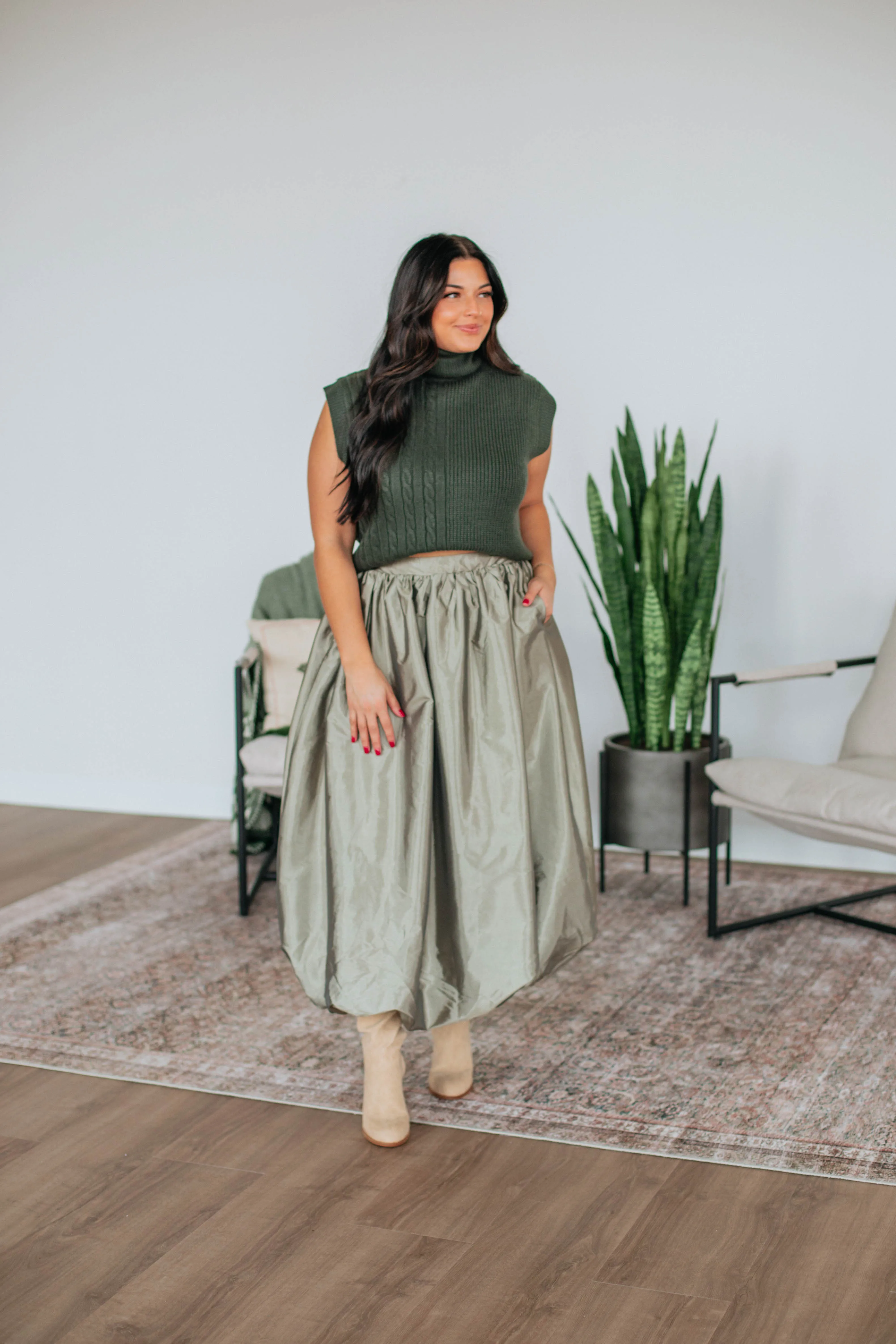 Jylian Sweater Top - Forest,Women Sweater