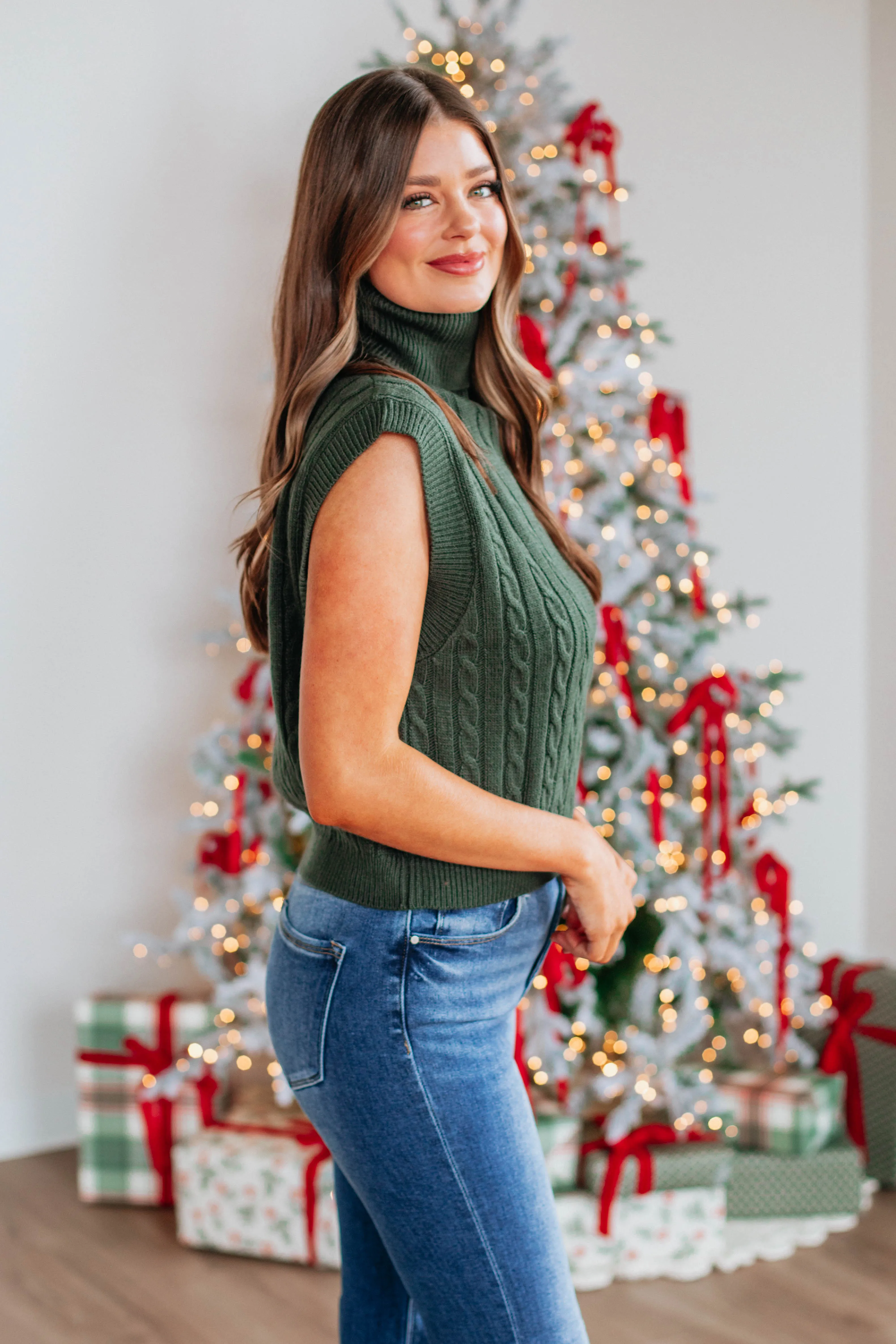 Jylian Sweater Top - Forest,Women Sweater