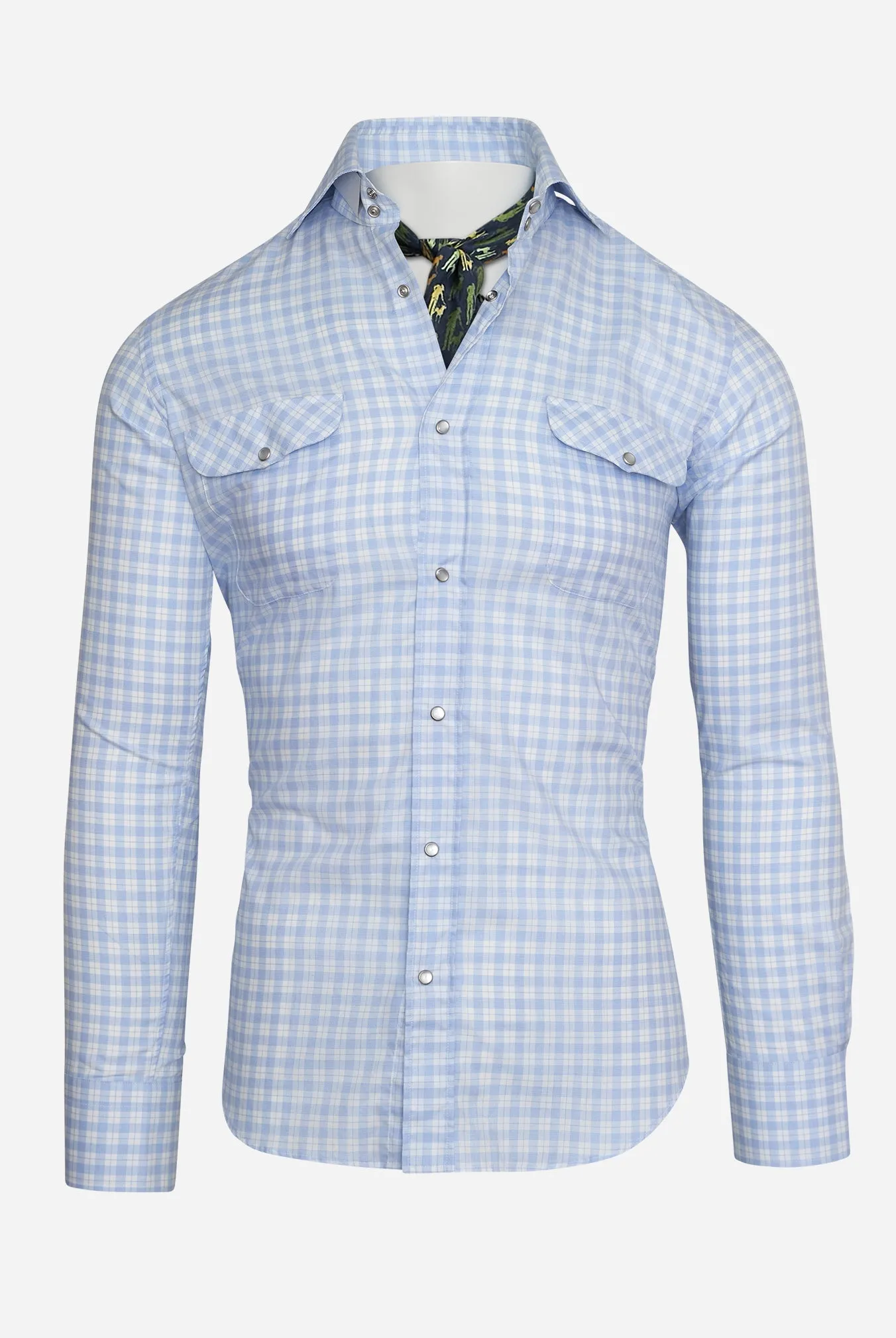 Kacey Field Shirt in Baby Blue Plaid,Men