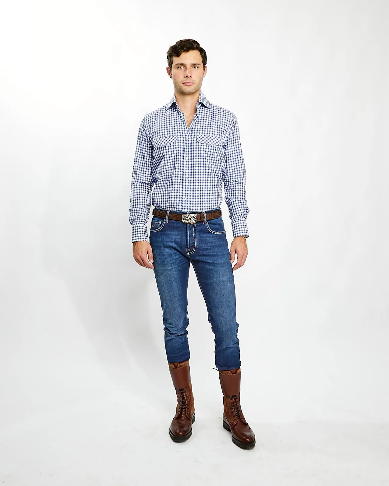 Kacey Shirt in Blue Buffalo Check,Men