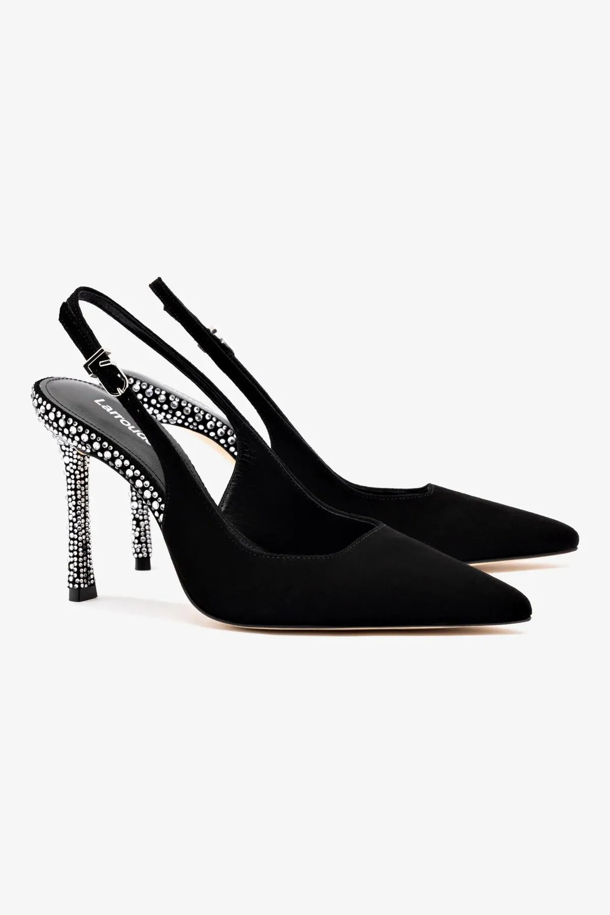 Kaitlan Crystal Pump In Black Suede,Women Heel