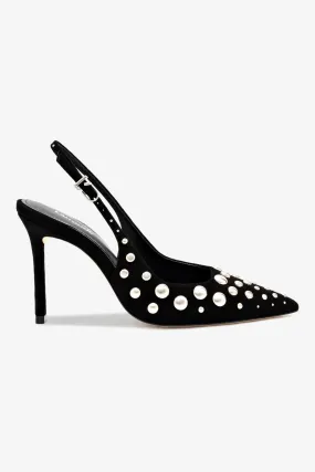 Kaitlan Studs Pump In Black Suede,Women Heel