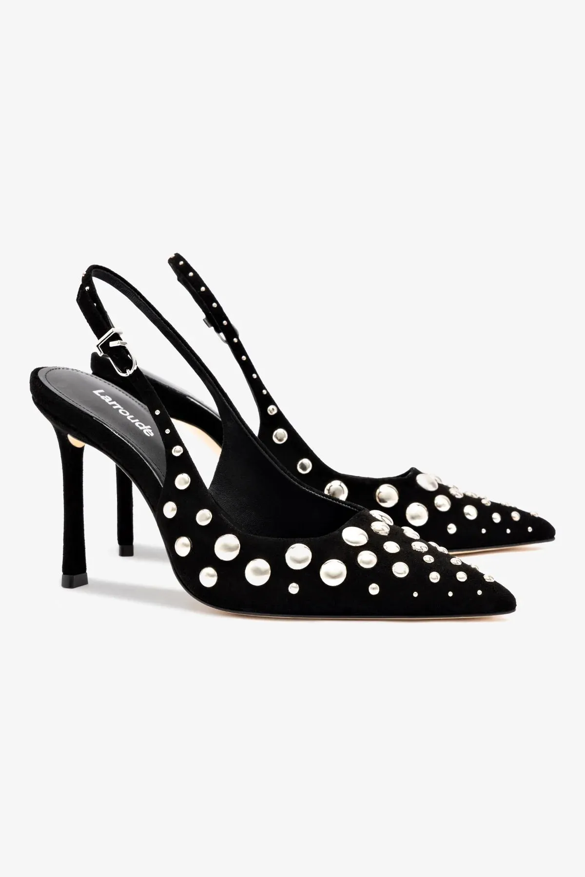 Kaitlan Studs Pump In Black Suede,Women Heel