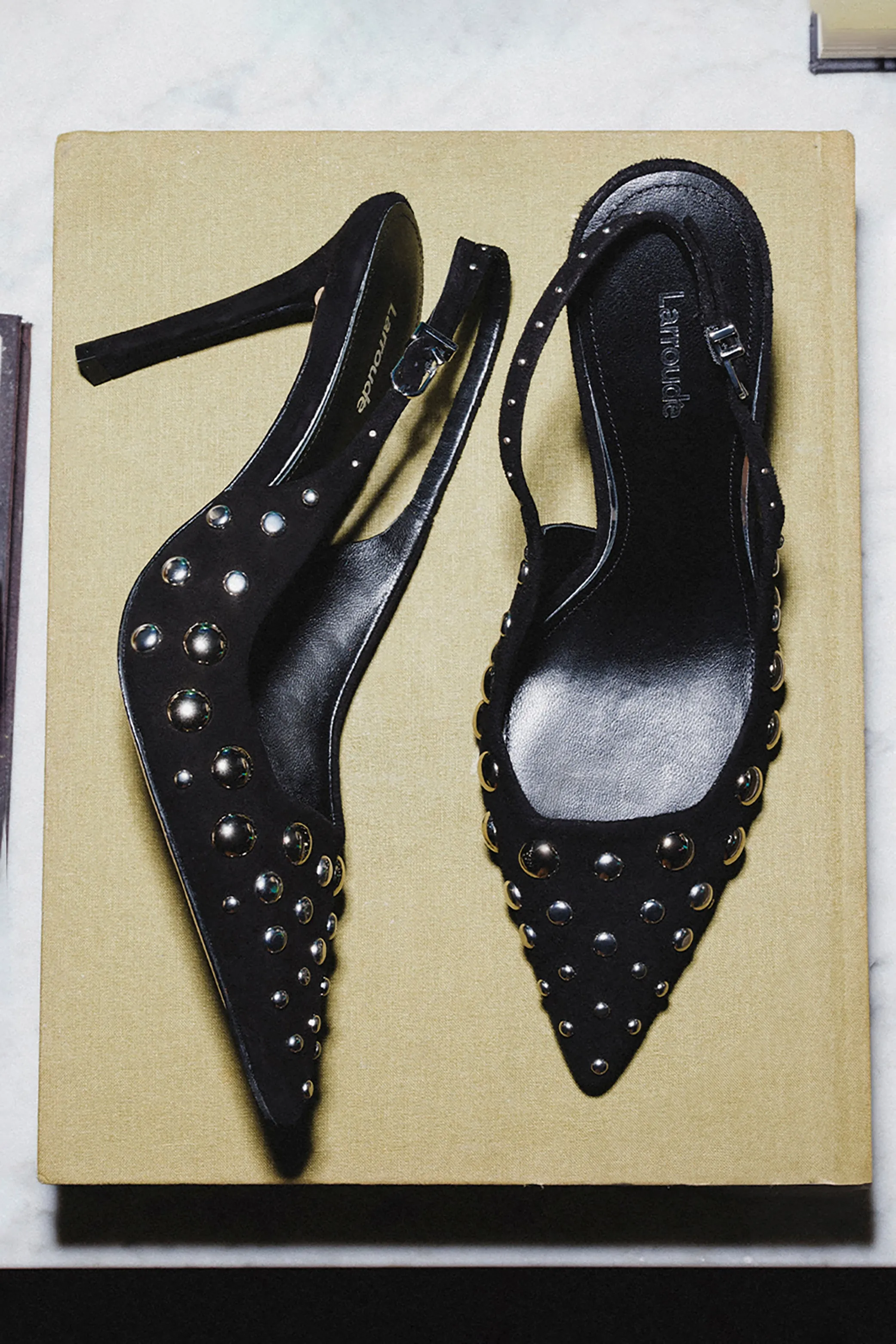 Kaitlan Studs Pump In Black Suede,Women Heel