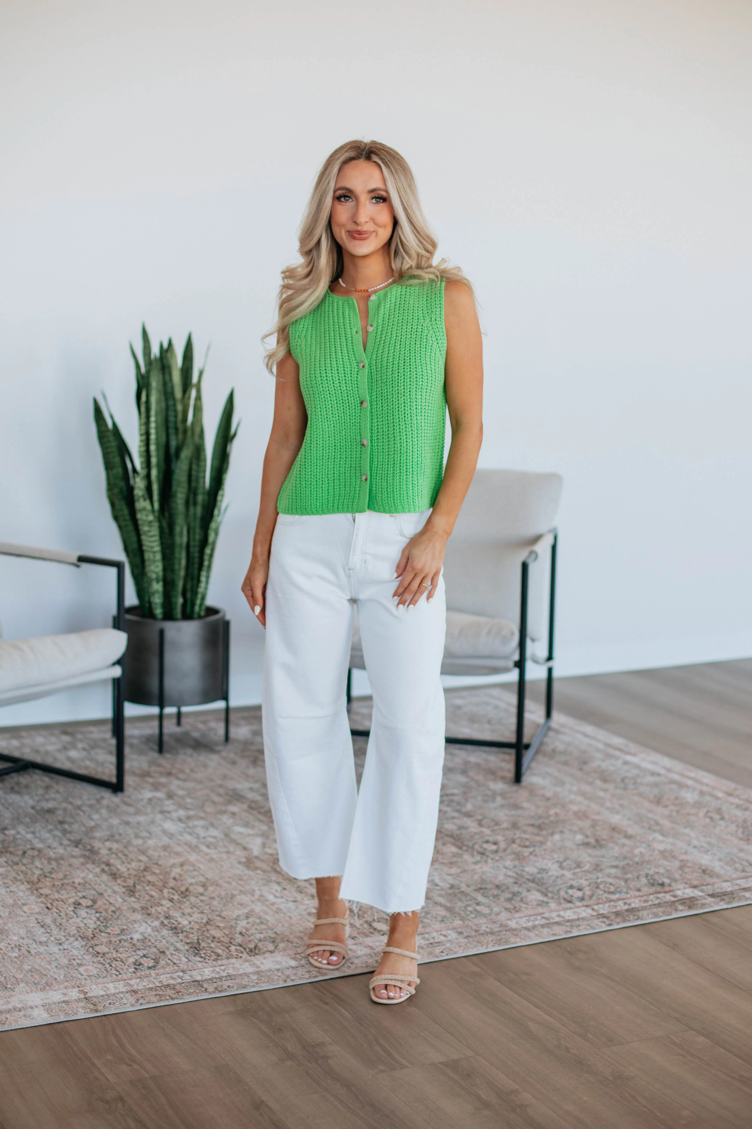 Kasie Knit Top - Lime,Women Tank