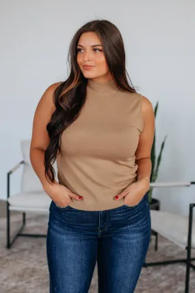 Kaslyn Knit Tank - Camel,Women Tank