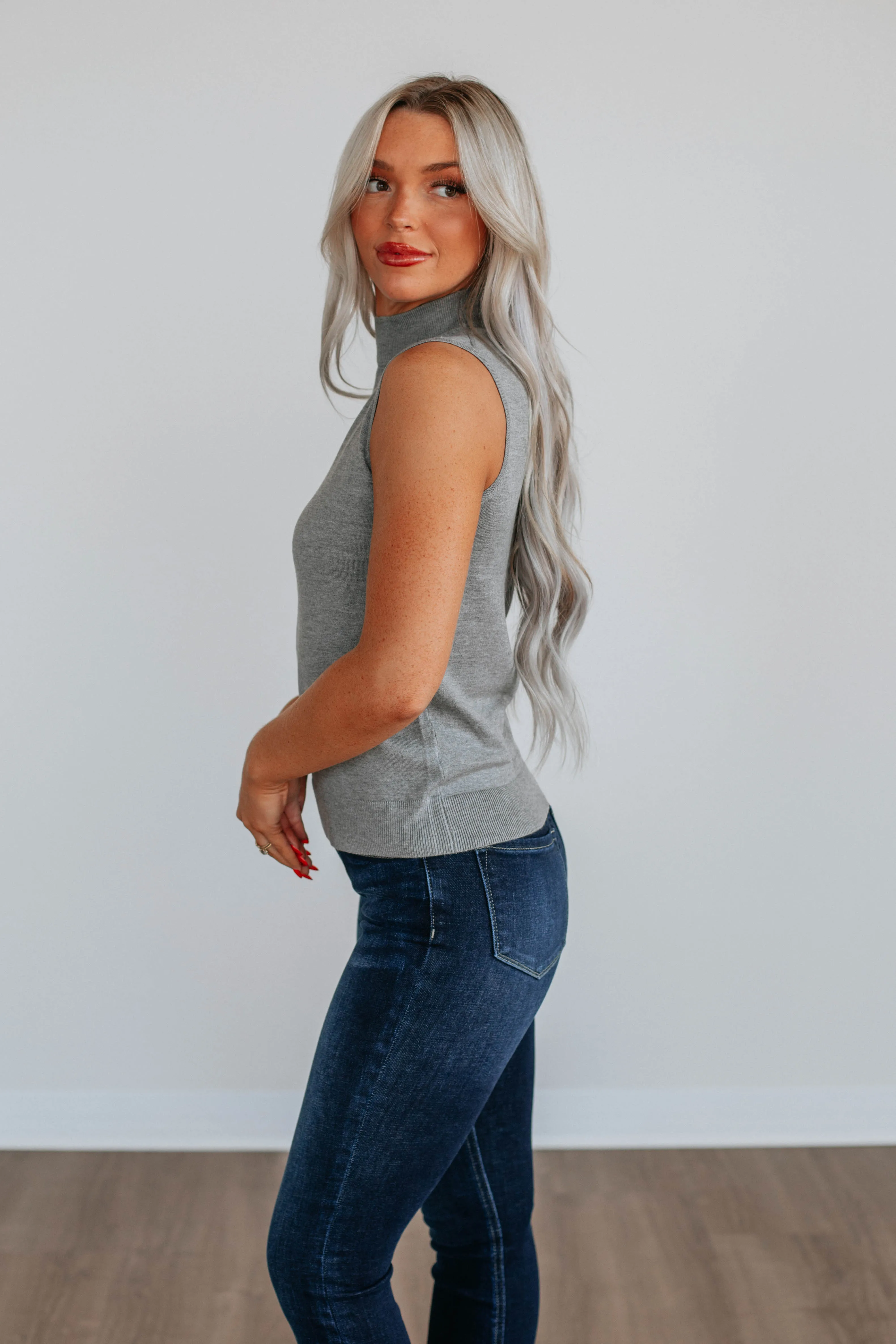 Kaslyn Knit Tank - Heather Grey,Women Tank