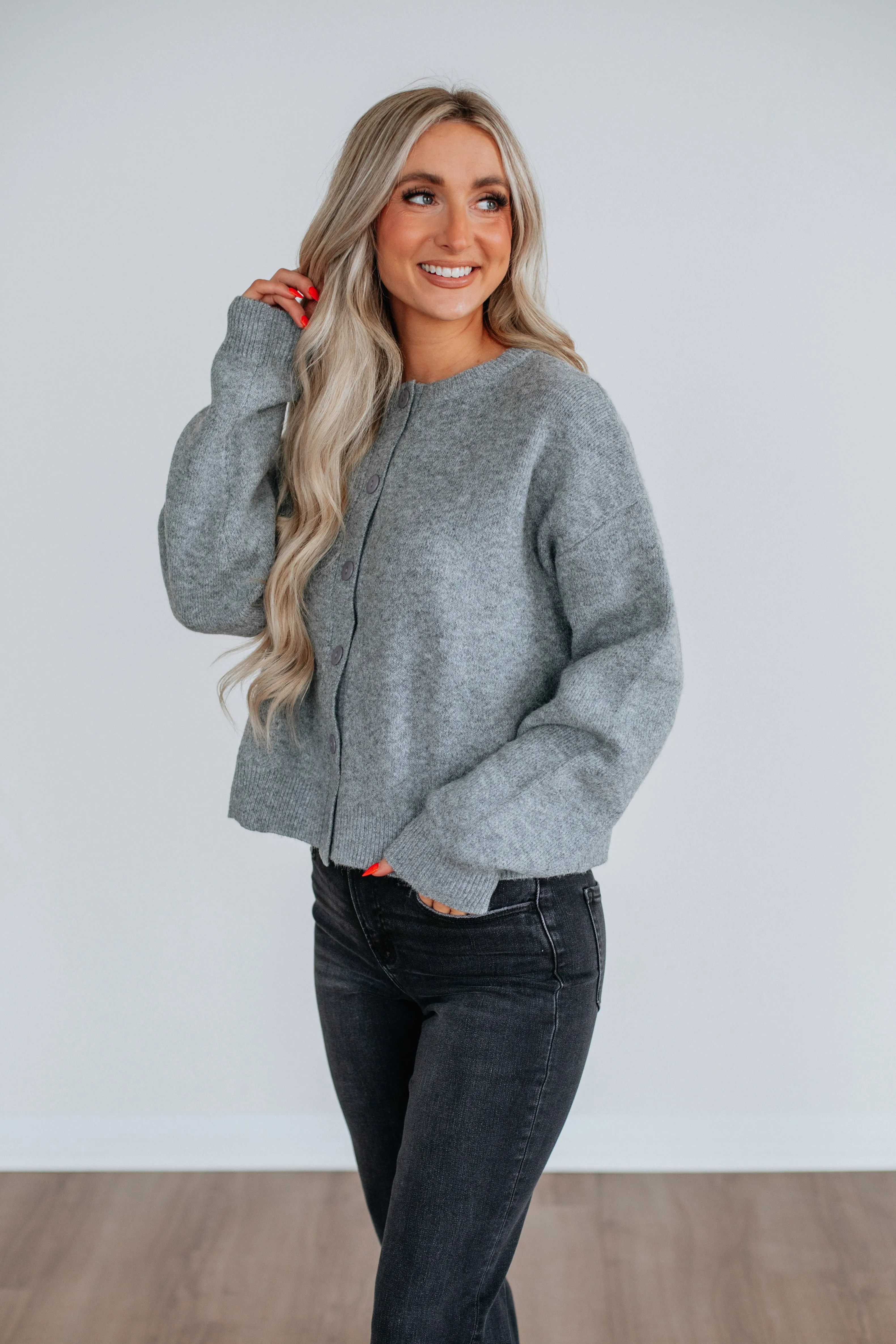Kassi Cardigan - Heather Grey,Women Sweater