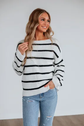 Kassy Ribbed Sweater - Ivory,Women Sweater