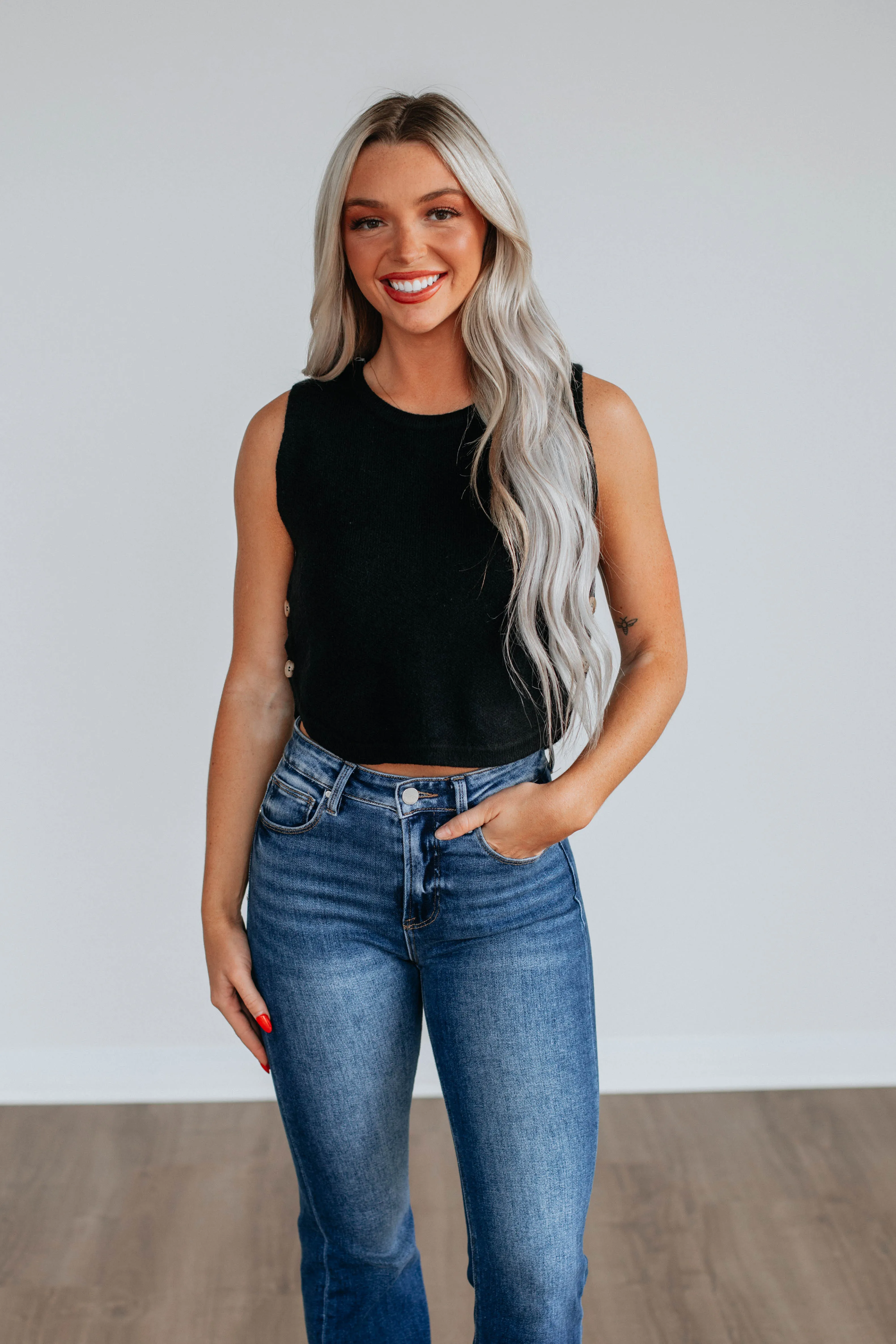 Kathryn Sweater Vest - Black,Women Sweater