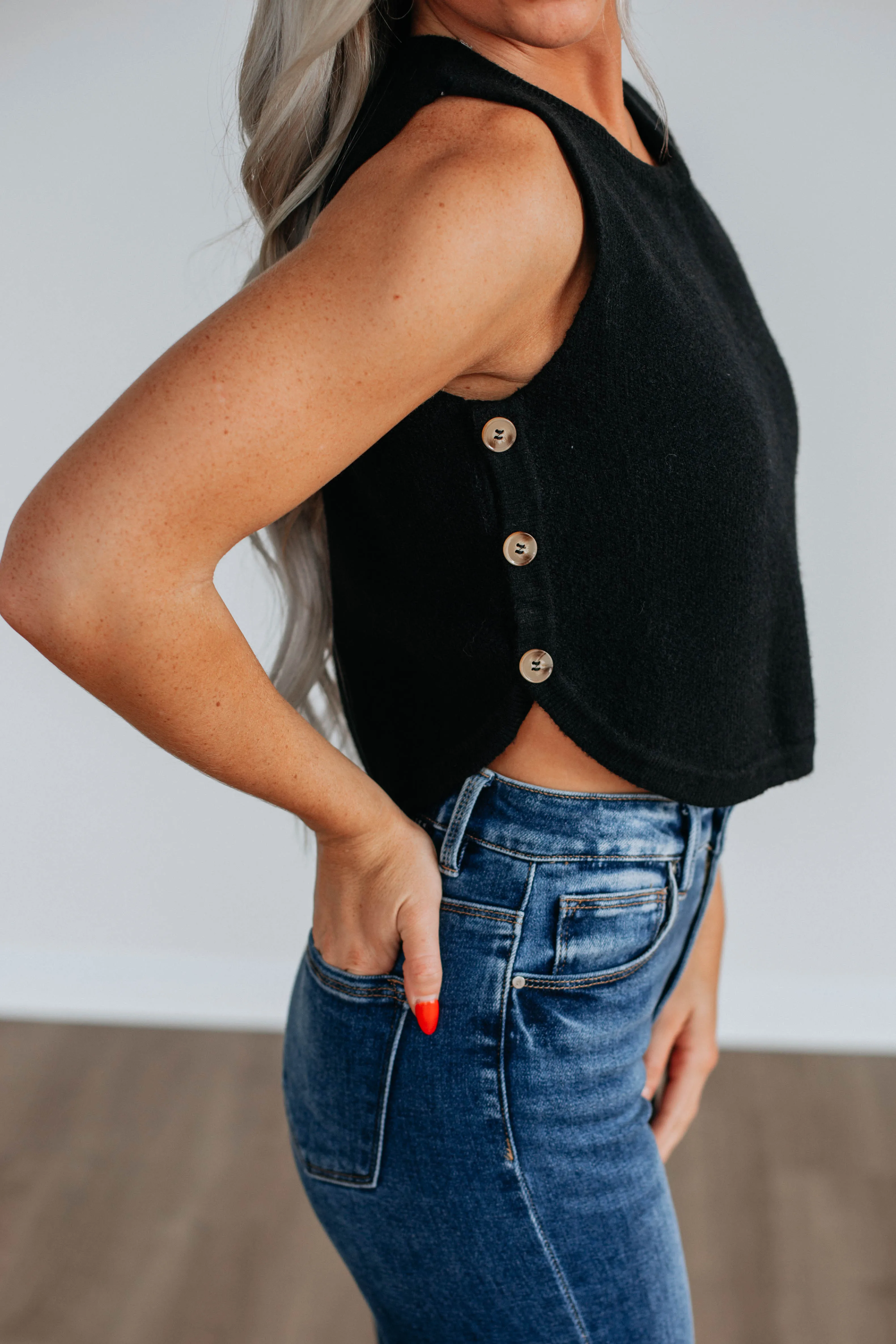 Kathryn Sweater Vest - Black,Women Sweater
