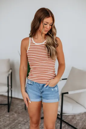 Kayce Striped Tank - Terracotta Mix,Women Tank