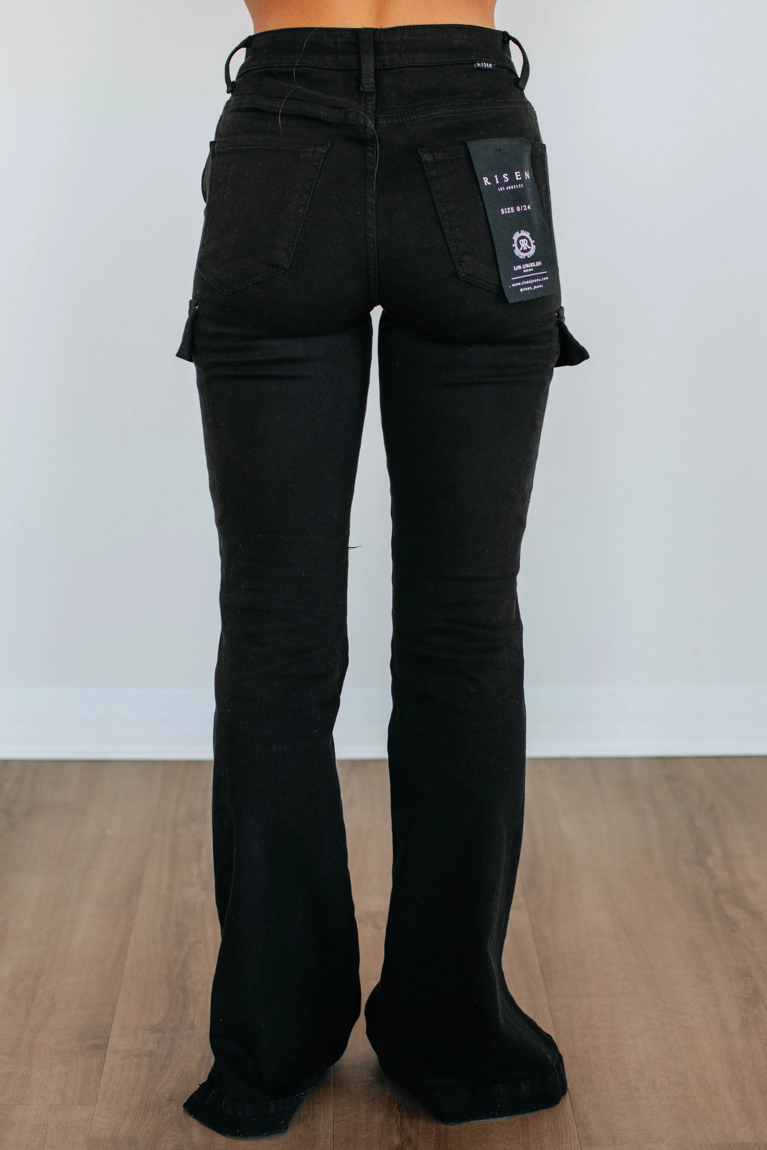 Kayley Risen Cargo Jeans - Black Wash,Jeans Women