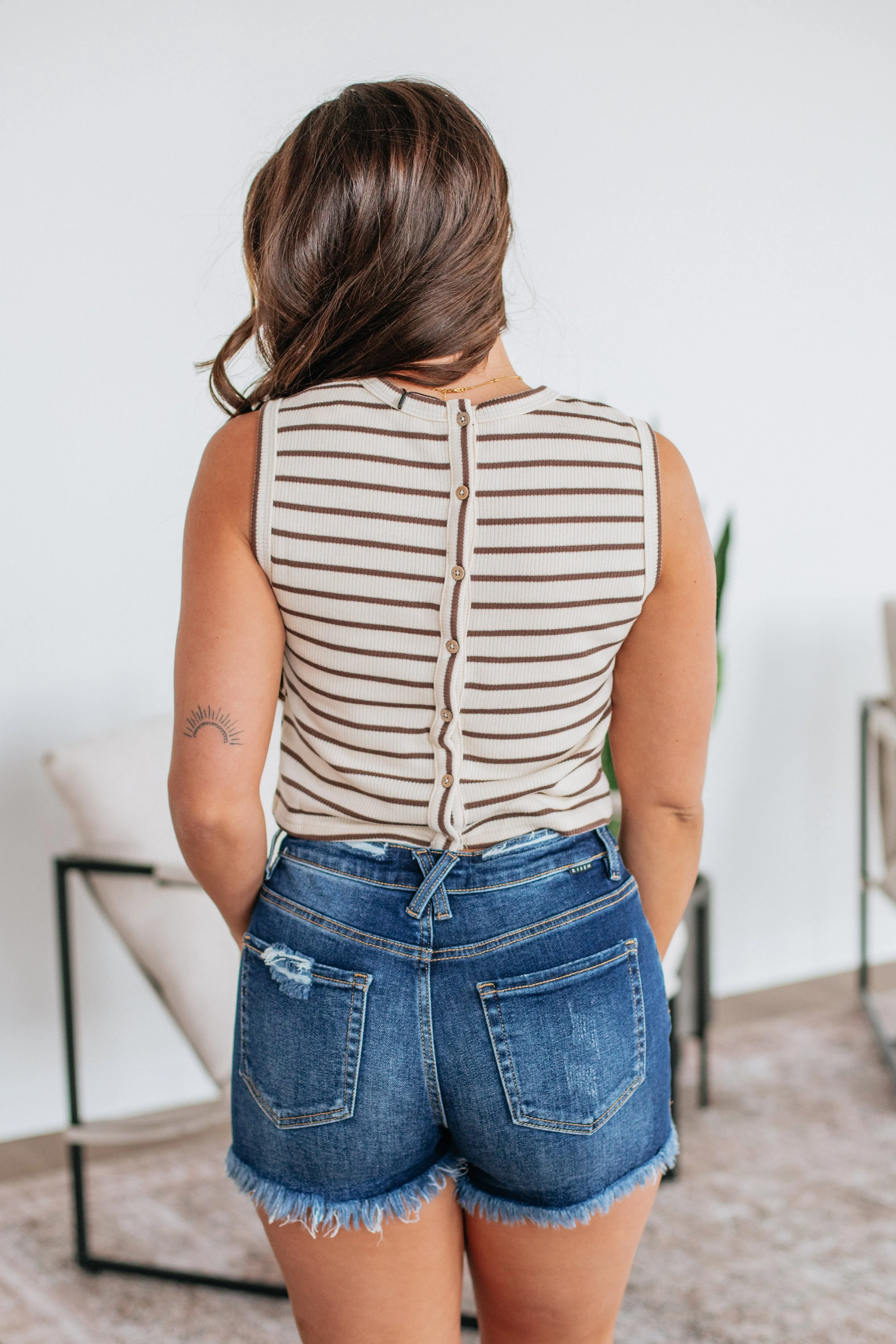 Kirbie Striped Tank - Chocolate Mix,Women Tank