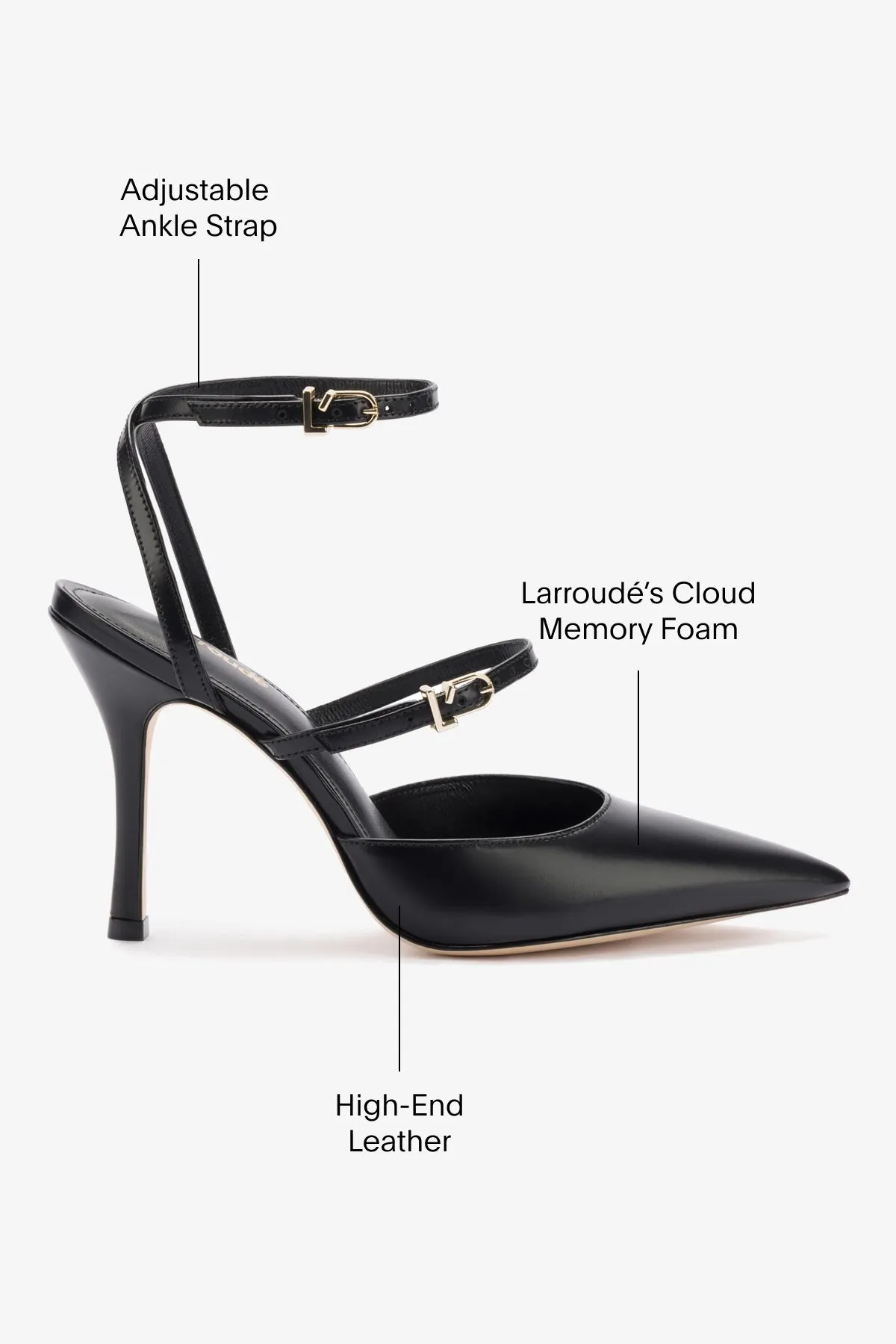 Kris Pump In Black Leather,Women Heel
