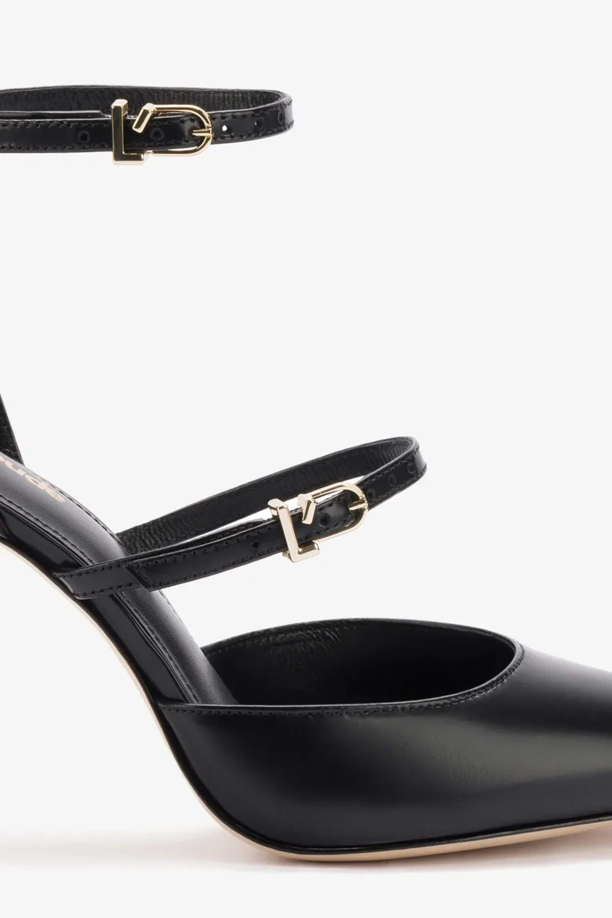 Kris Pump In Black Leather,Women Heel