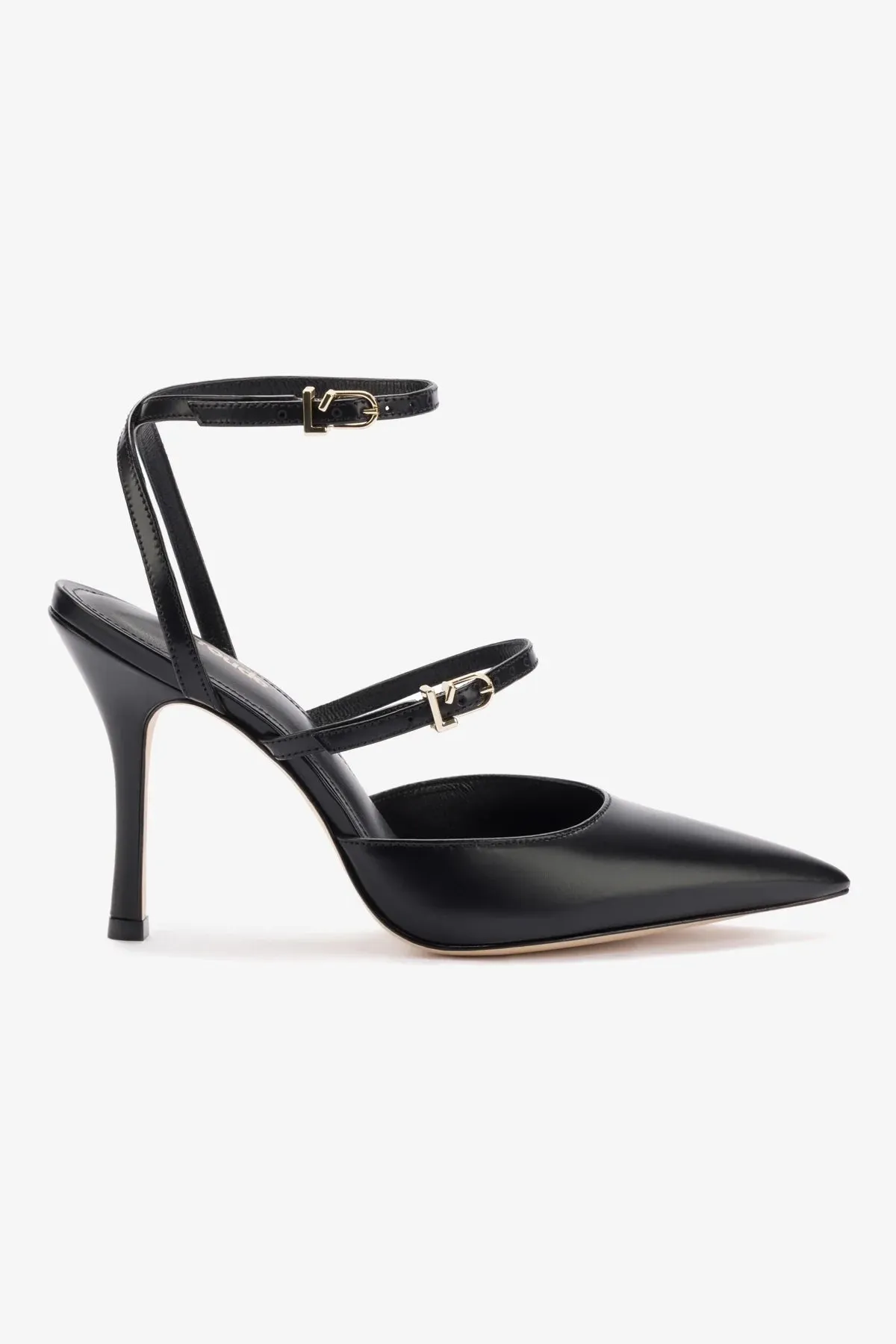 Kris Pump In Black Leather,Women Heel