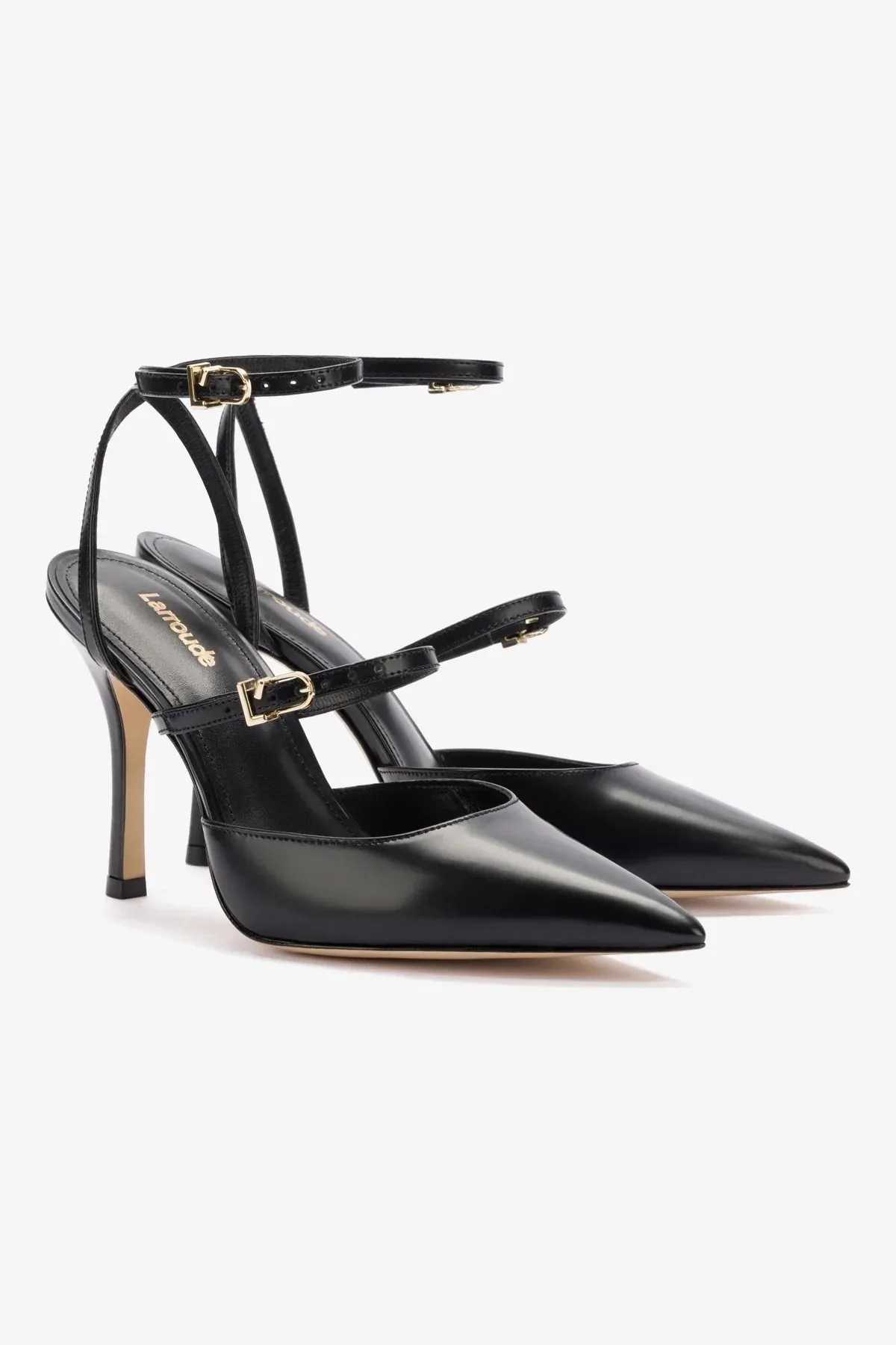 Kris Pump In Black Leather,Women Heel