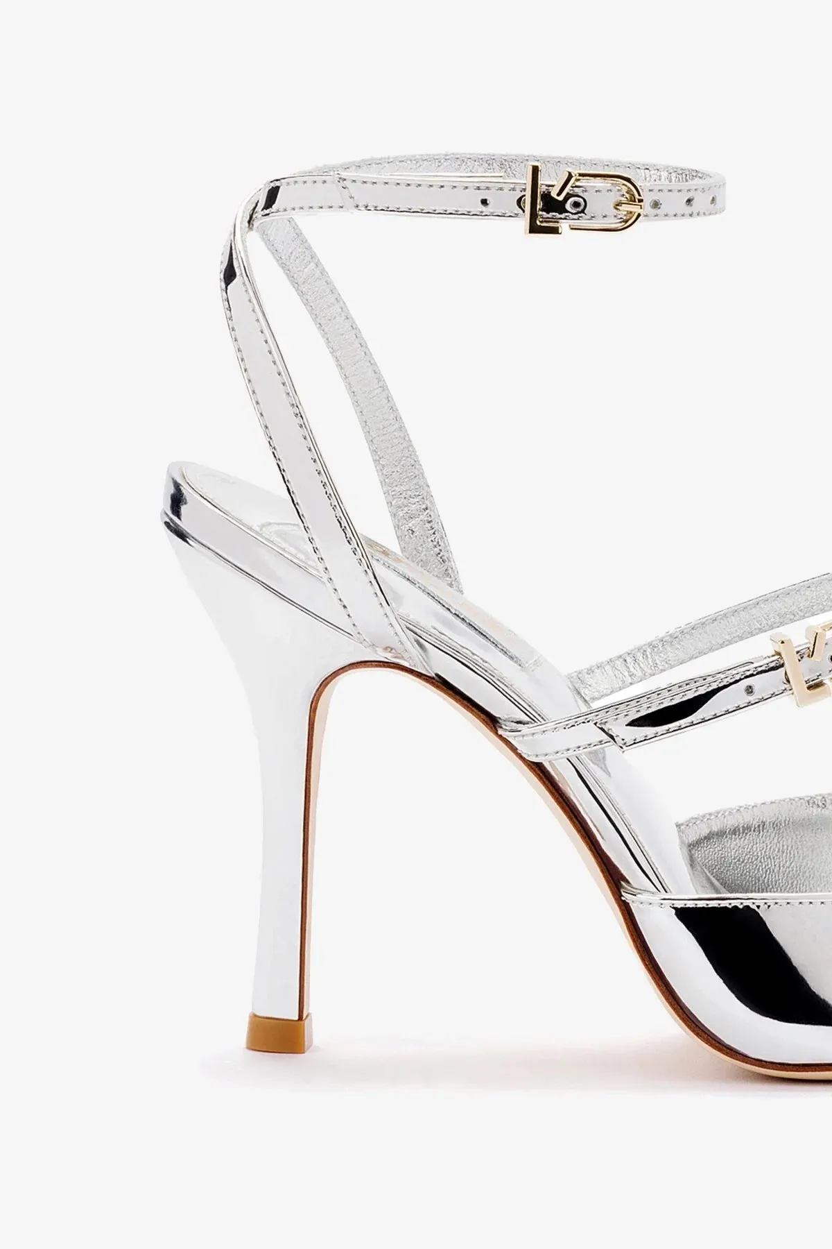 Kris Pump In Silver Specchio,Women Heel