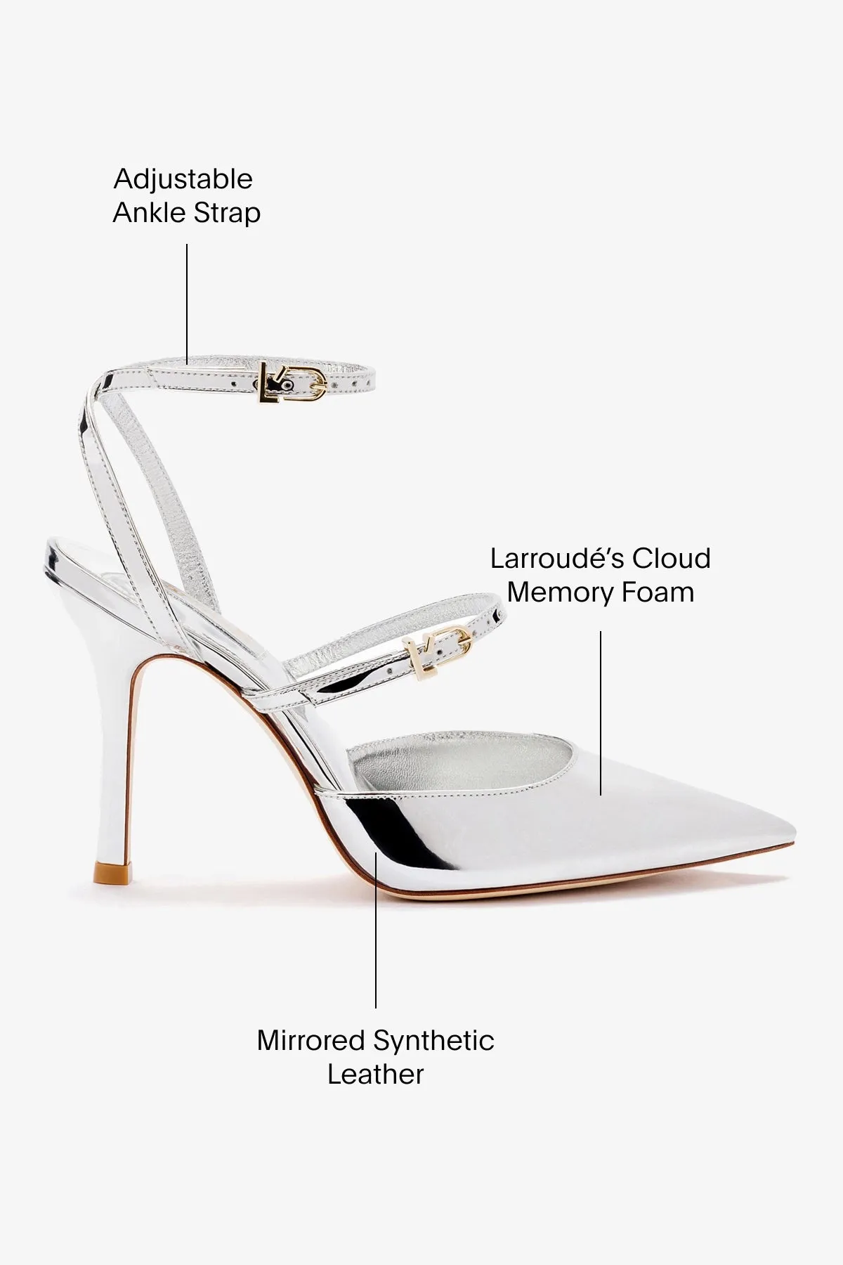 Kris Pump In Silver Specchio,Women Heel