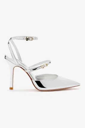 Kris Pump In Silver Specchio,Women Heel