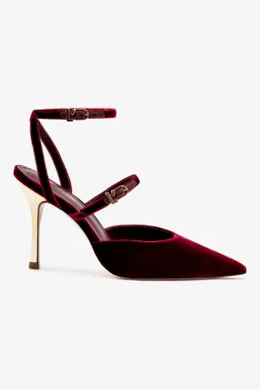 Kris Pump In Wine Velvet,Women Heel