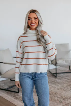 Larisa Striped Sweater - Ivory,Women Sweater