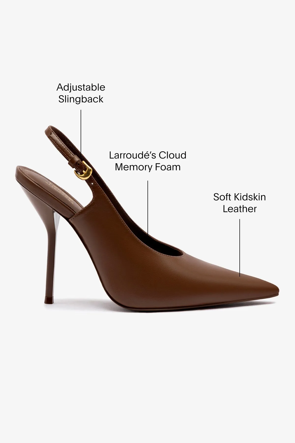 Larroud?? x Altuzarra Pump In Burnt Umber Leather,Women Heel