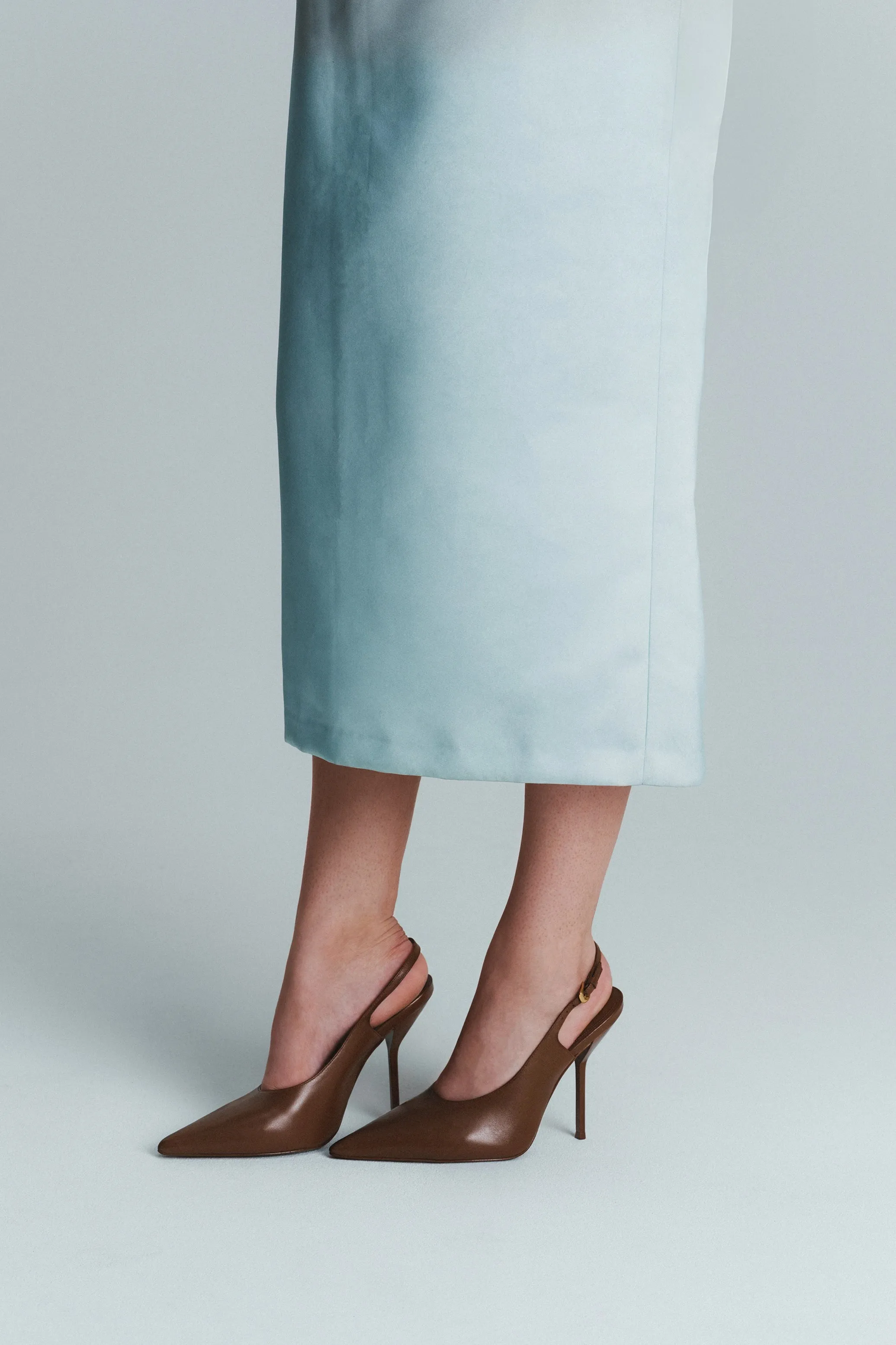 Larroud?? x Altuzarra Pump In Burnt Umber Leather,Women Heel