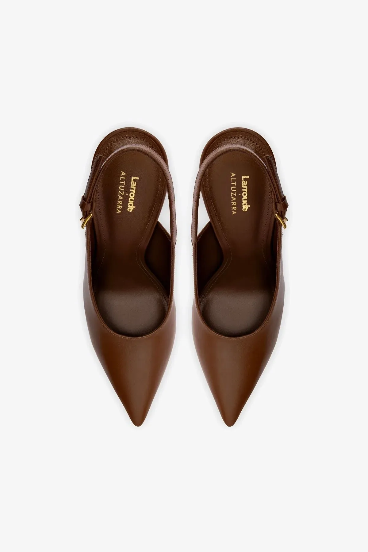 Larroud?? x Altuzarra Pump In Burnt Umber Leather,Women Heel