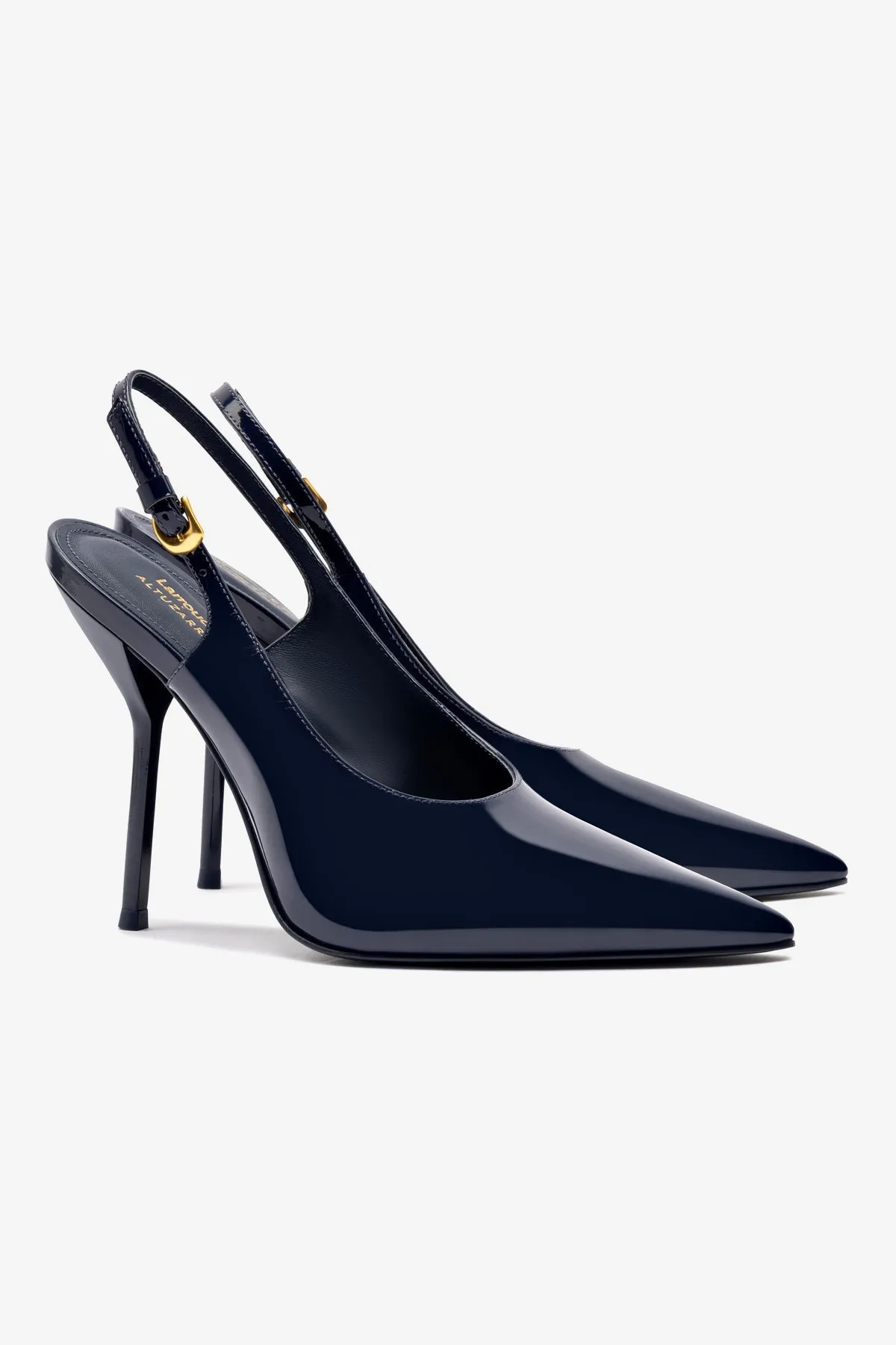 Larroud?? x Altuzarra Pump In Navy Patent Leather,Women Heel
