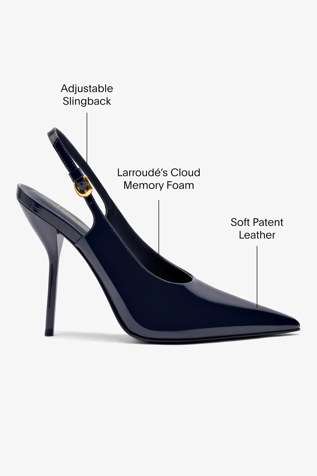Larroud?? x Altuzarra Pump In Navy Patent Leather,Women Heel